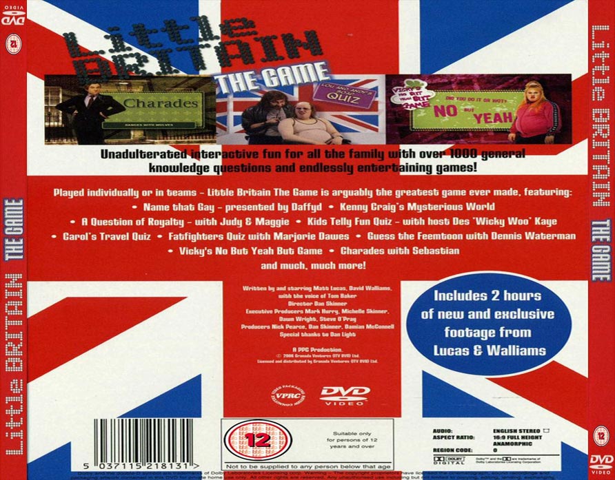 Little Britain The Video Game - zadn CD obal