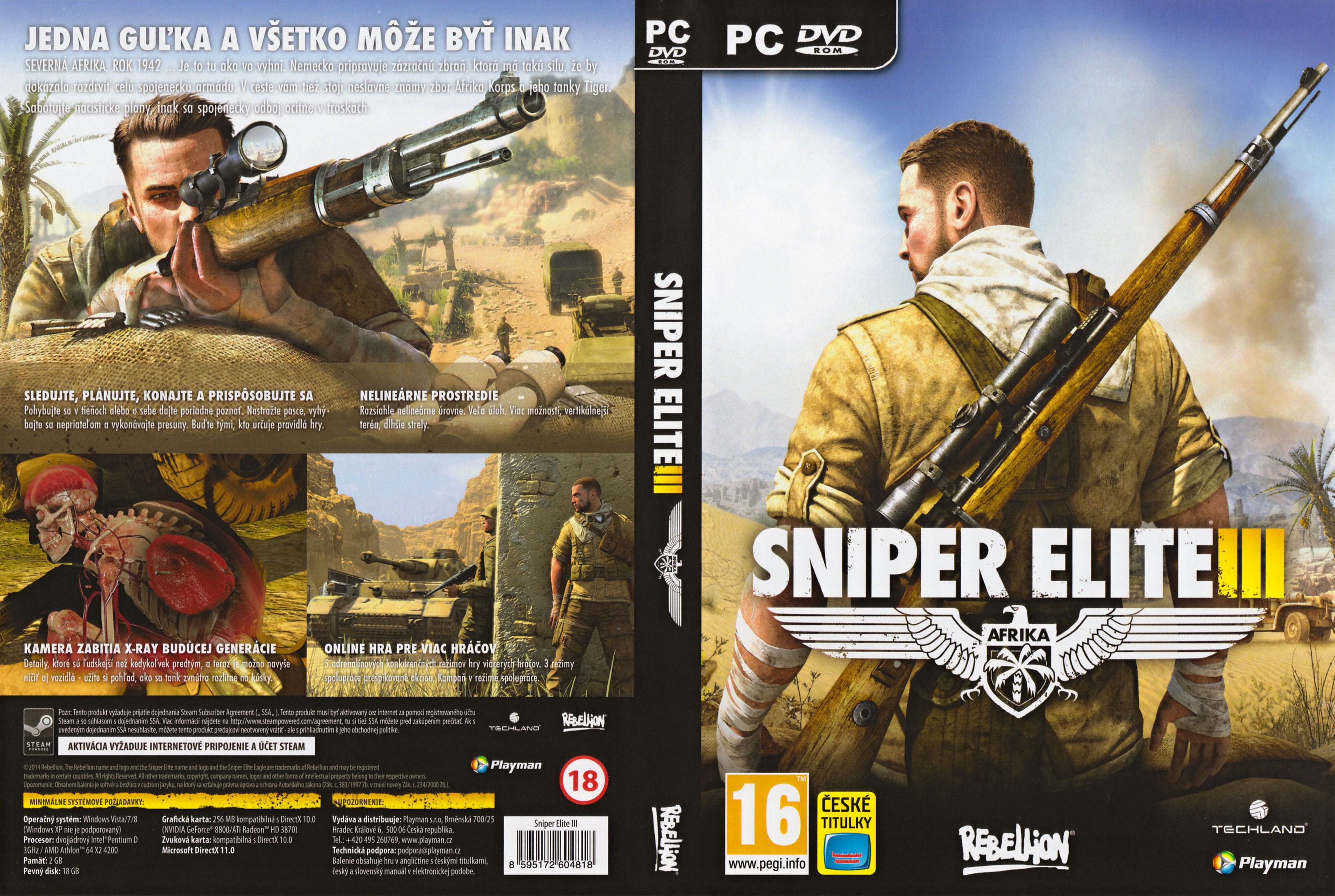 Sniper Elite 3 - DVD obal
