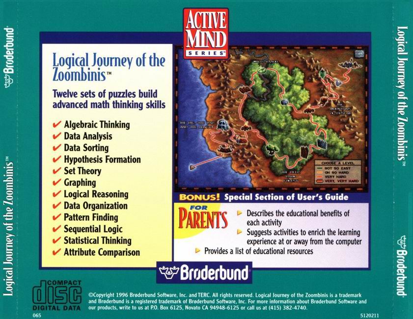Logical Journey of the Zoombinis - zadn CD obal