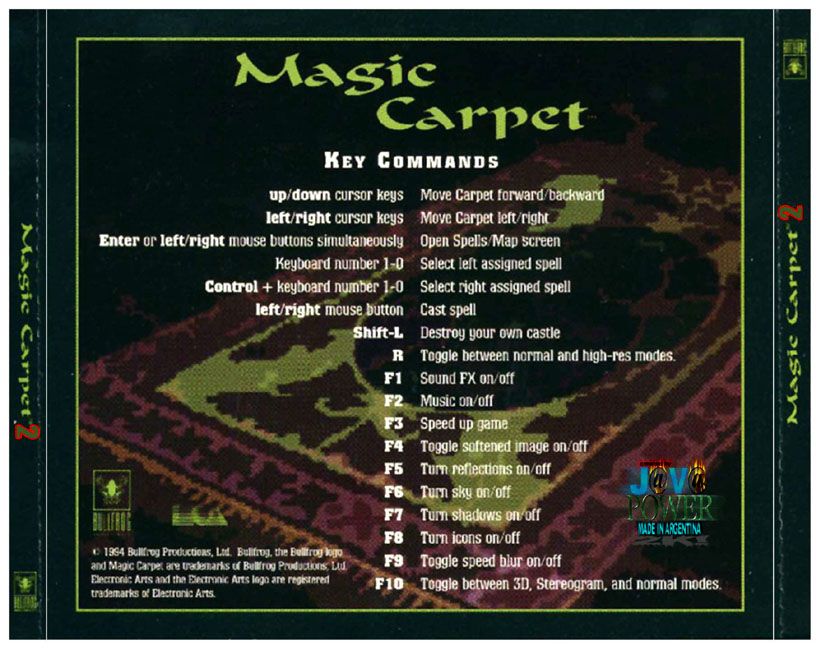 Magic Carpet 2: The Netherworlds - zadn CD obal