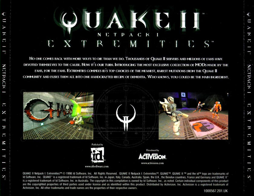 Quake 2 Netpack 1: Extremities - zadn CD obal