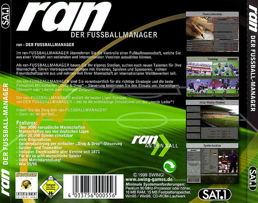 Ran: Der Fusball-manager - zadn CD obal