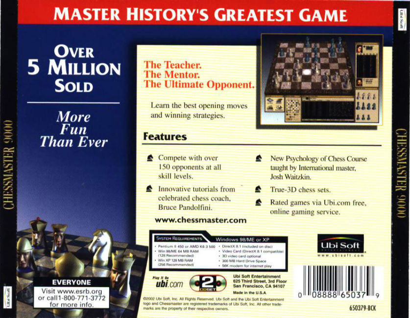 Chessmaster 9000 - zadn CD obal