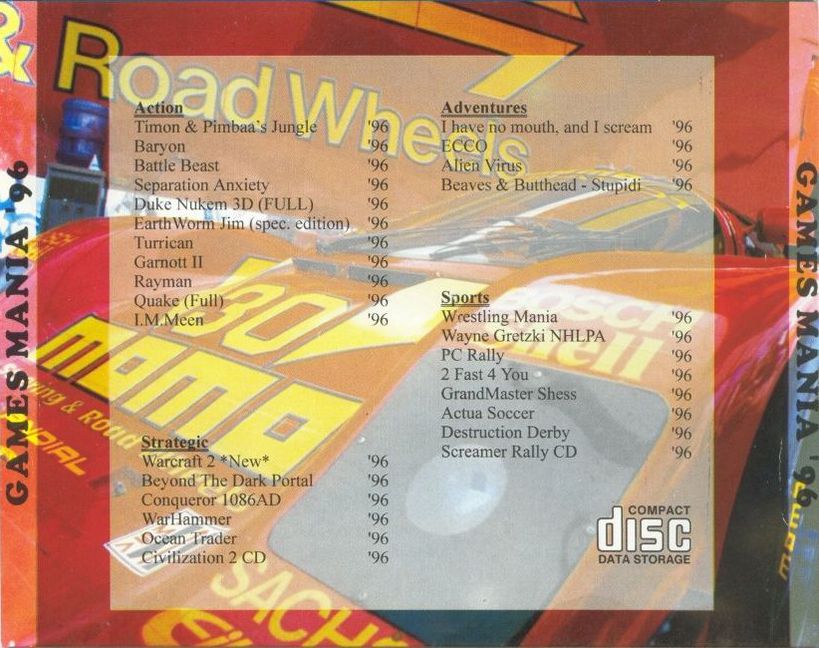 Games Mania '96 - zadn CD obal