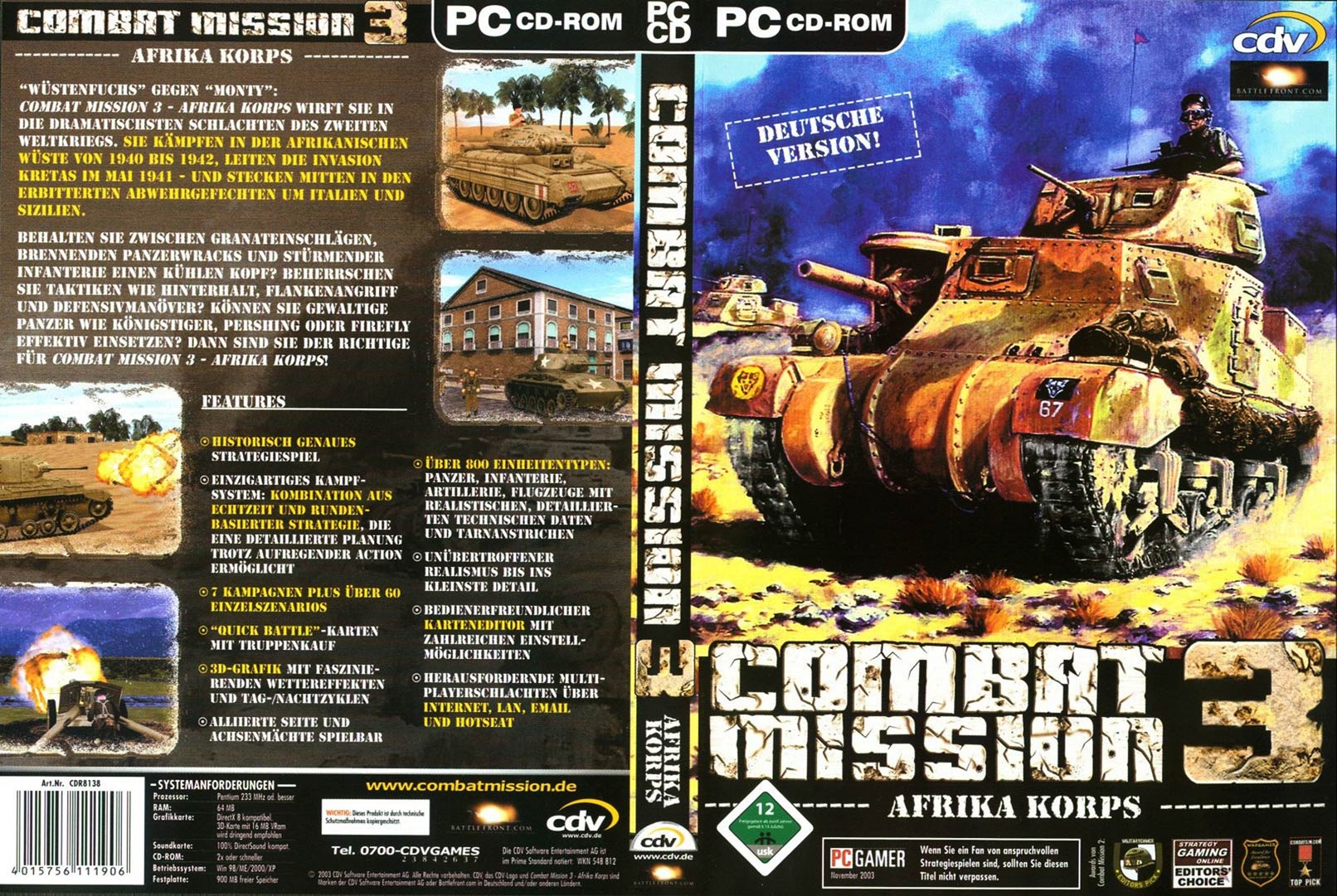 Combat Mission 3: Afrika Korps - DVD obal