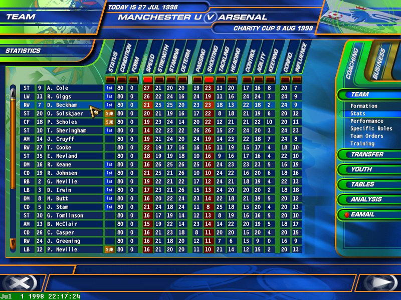 F.A. Premier League Football Manager 99 - screenshot 24